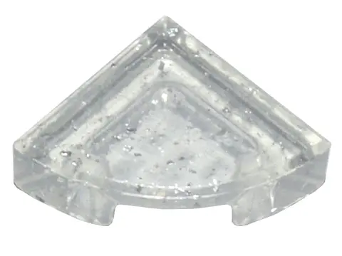 Glitter Trans-Clear Tile, Round 1 x 1 Quarter