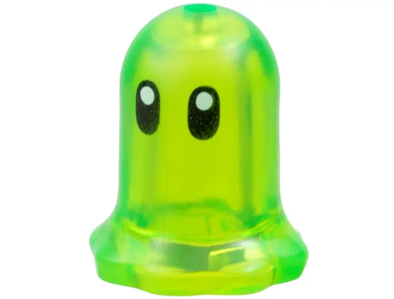 Trans-Bright Green Plant Flower Bell Shaped with Small Pin Hole with Black Eyes Pattern (Z-Blob)