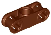 Reddish Brown Technic, Axle and Pin Connector Perpendicular 3L with Center Pin Hole