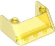 Trans-Yellow Windscreen 3 x 4 x 1 1/3 with 2 Studs on Top