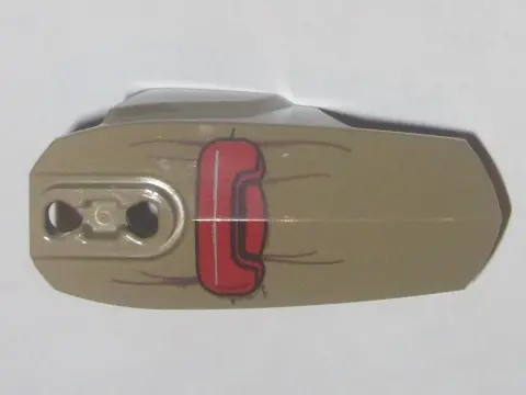 Dark Tan Hero Factory Armor with Ball Joint Socket - Size 6 with SW Red Pouch Pattern (Baze)