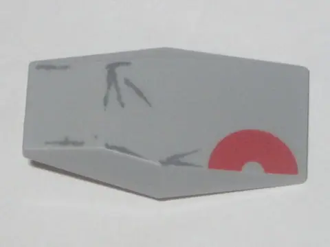 Light Bluish Gray Large Figure Armor Plate Small with SW Red Semicircle Pattern (Baze)