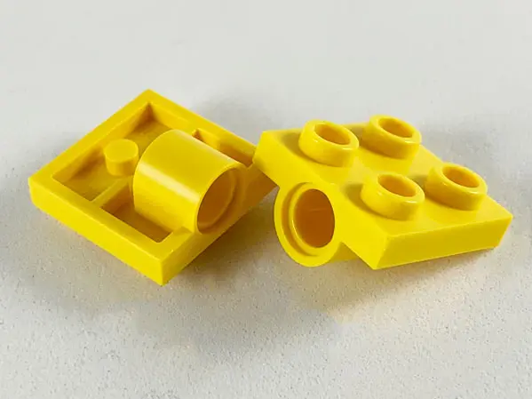 Yellow Plate, Modified 2 x 2 with Pin Hole