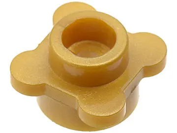 Pearl Gold Plate, Round 1 x 1 with Flower Edge (4 Knobs / Petals)
