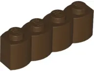 Dark Brown Brick, Modified 1 x 4 with Log Profile
