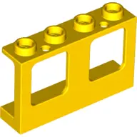 Yellow Window 1 x 4 x 2 Plane, Single Top Hole and Single Bottom Hole for Glass