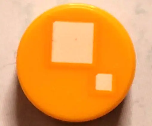 Bright Light Orange Tile, Round 1 x 1 with 2 White Squares Pattern (BrickHeadz Standard Eye)