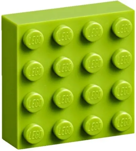 Lime Magnet Brick, Modified 4 x 4 Sealed Base