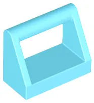 Medium Azure Tile, Modified 1 x 2 with Bar Handle