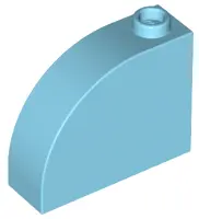 Medium Azure Slope, Curved 3 x 1 x 2 with Hollow Stud