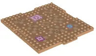 Medium Nougat Brick, Modified 16 x 16 x 2/3 with 1 x 4 Indentations and 1 x 4 Plate with Checkered T