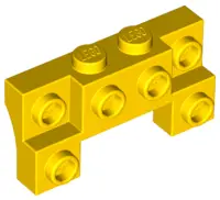 Yellow Brick, Modified 2 x 4 - 1 x 4 with 2 Recessed Studs and Thick Side Arches