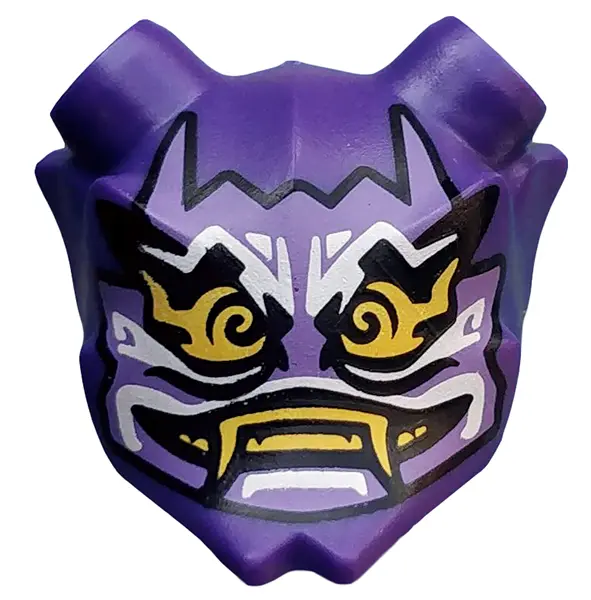 Dark Purple Minifigure, Visor Mask Ninjago Oni with Mask of Hatred with Closed Mouth Pattern