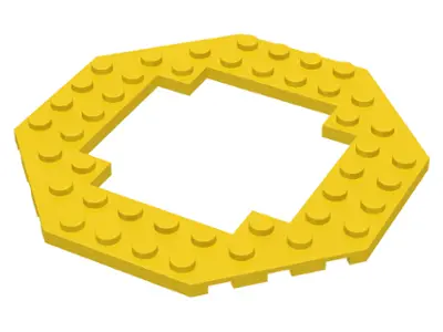 Yellow Plate, Modified 10 x 10 Octagonal with 6 x 6 Open Center