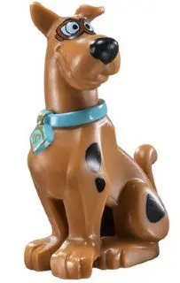 Medium Nougat Dog, Great Dane Scooby-Doo Sitting with Pilot Goggles Pattern (20690pb01 / 20691pb01)