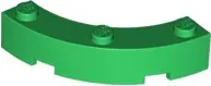 Green Brick, Round Corner 4 x 4 Macaroni with 3 Studs