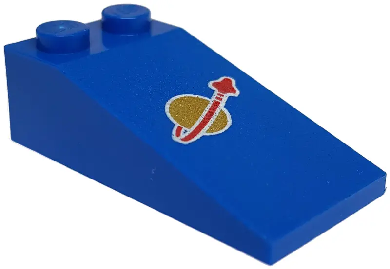 Blue Slope 18 4 x 2 with Classic Space Logo Pattern