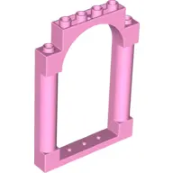 Bright Pink Door, Frame 1 x 6 x 7 Arched with Notches and Rounded Pillars