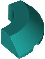 Turquoise Brick, Round Corner 4 x 4 with Slope 45 Edge without Studs