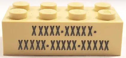 Tan Brick 2 x 4 with Minecraft Variable Code Pattern