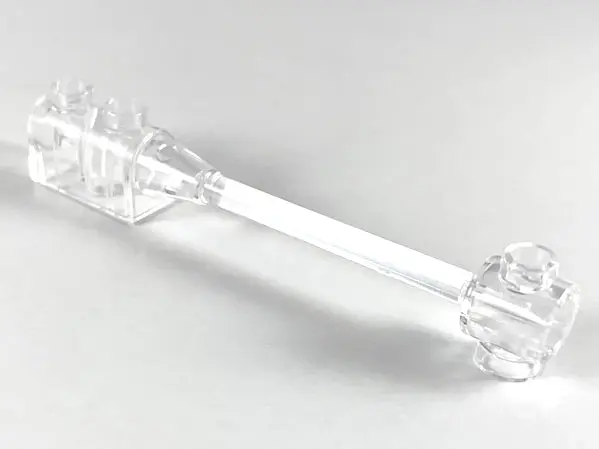 Trans-Clear Bar 1 x 8 with Brick 1 x 2 Curved Top End (Axle Holder Inside Small End)