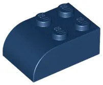 Dark Blue Slope, Curved 3 x 2 with 4 Studs