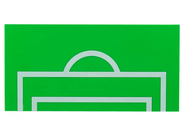 Bright Green Tile 8 x 16 with Bottom Tubes, Textured Surface with White Soccer Goal and Penalty Area
