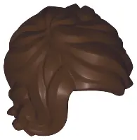 Dark Brown Minifigure, Hair Mid-Length Tousled with Side Part