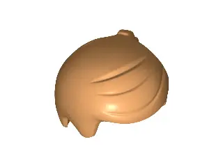 Medium Nougat Minifigure, Hair Short with 2 Locks on Left Side