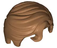 Medium Nougat Minifigure, Hair Swept Right with Front Curl