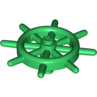 Green Boat, Ship's Wheel with Slotted Pin