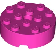 Dark Pink Brick, Round 4 x 4 with Hole