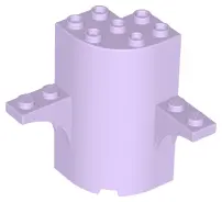 Lavender Cylinder Quarter 3 x 3 x 5 with 1 x 1 Cutout and 2 Arch Tops