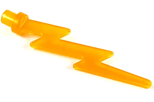 Trans-Orange Wave Angular Single with Bar End (Lightning Bolt)