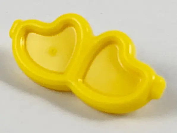 Yellow Minifigure, Utensil Trolls Glasses, Angled Hearts with Pin