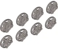 Flat Silver Wheel Cover 5 Spoke Wide and 5 Spoke Framed for Wheel 18976, 8 in Bag - 4 of Each (Multi