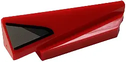 Red Wedge 5 x 1 x 1 1/3 with 4 x 1 Base Right with Silver and Dark Silver Shapes with Black Outline 
