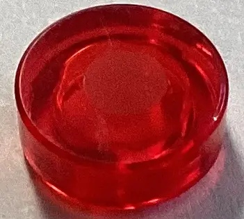 Trans-Red Tile, Round 1 x 1 with Red Dot Pattern