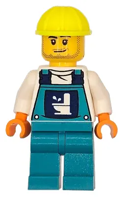 Toilet Soapbox Race Car Driver (Plumber) - Male, Dark Turquoise Overalls with Toilet Logo, Dark Turq
