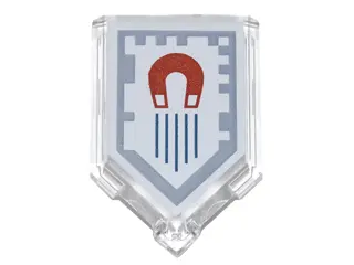 Trans-Clear Tile, Modified 2 x 3 Pentagonal with Nexo Power Shield Pattern - Magnetize