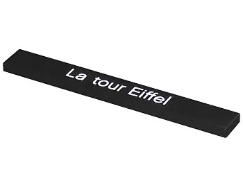 Black Tile 1 x 8 with 'La tour Eiffel' Pattern