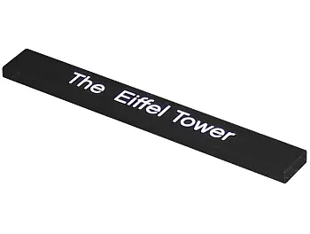 Black Tile 1 x 8 with 'The Eiffel Tower' Pattern