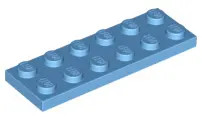 Medium Blue Plate 2 x 6