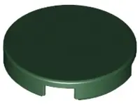 Dark Green Tile, Round 2 x 2 with Bottom Stud Holder