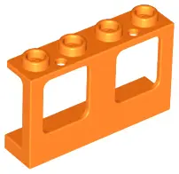 Orange Window 1 x 4 x 2 Plane, Single Top Hole and Single Bottom Hole for Glass