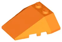 Orange Wedge 4 x 4 Triple with Stud Notches