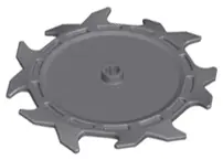 Dark Bluish Gray Technic Circular Saw Blade 9 x 9 with Frictionless Axle Hole and Teeth in Alternati