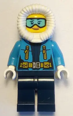 Arctic Explorer Female - Fur-Lined Hood, Light Blue Ski Goggles