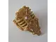 Pearl Gold Bionicle Armor Uniter with 2 Pin Holes on Front, Axle and Pin Holes on Sides