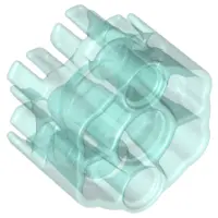 Trans-Light Blue Projectile Launcher Part, Rapid Shooter Six Barrel - Angled Barrels
